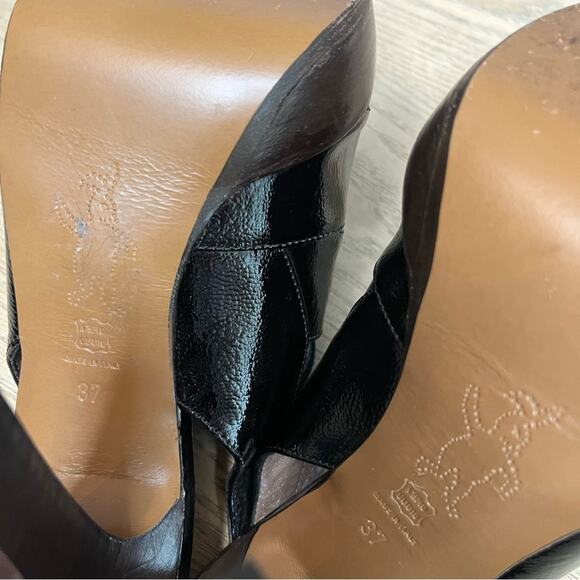 Marni Patent Leather Peep Toe Slingback Platform Heeled Sandals Women’s Size 7 - Picture 9 of 10